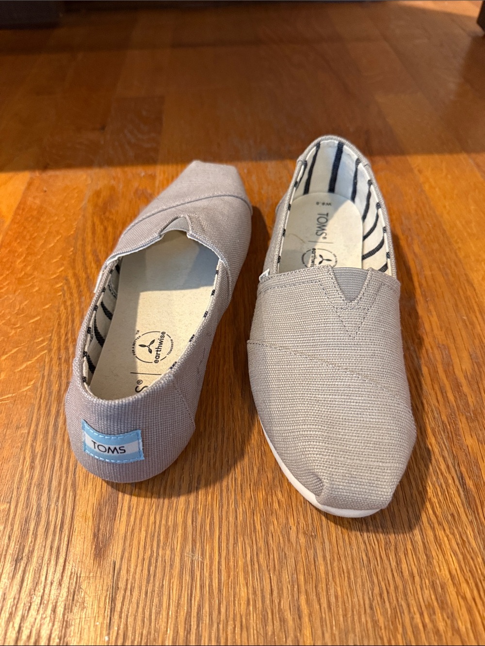 Toms Light Gray Canvas Slip-On Flats